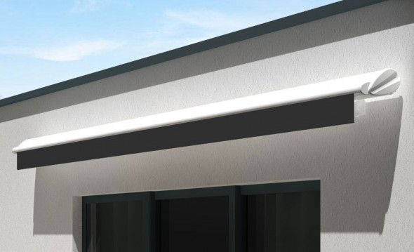 Store banne semi-coffre 190 zéphyr gris toile acrylique T103 beige 2