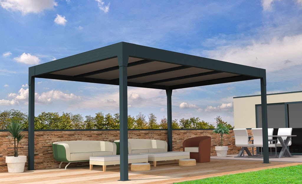 Pergola voiture Titan autoportée en aluminium