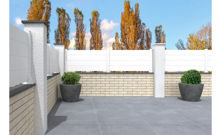 Clôture aluminium panneau plein en kit blanc pur ral 9010