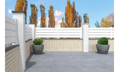 Clôture aluminium panneau brise vue en kit  blanc pur ral 9010