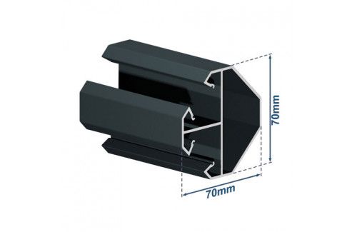 Poteau d'angle de 1800 mm pour clôture aluminium panneau ajourée, panneau plein ou panneau brise vue Stores Online. 2