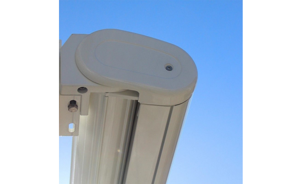 Store Cassis ral9010 - 4,00 x 3,00  T103-beige manœuvre motorisé + secours + télécommande + led à droite  - 1