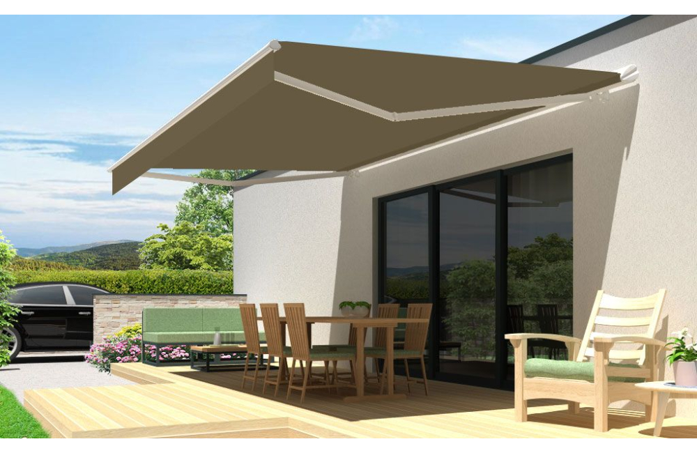 Store banne semi-coffre Zéphyr Blanc...