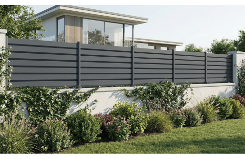 Clôture aluminium brise vue en kit  gris anthracite ral7016 structuré
