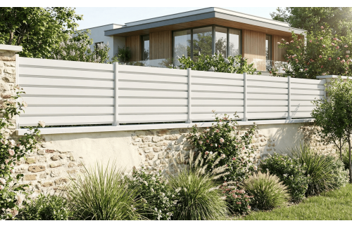 Clôture aluminium brise vue en kit  gris anthracite ral7016 structuré 2