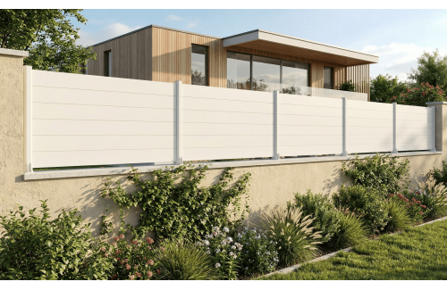 Clôture aluminium plein en kit blanc pur ral 9010