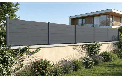 Clôture aluminium plein en kit blanc pur ral 9010 2