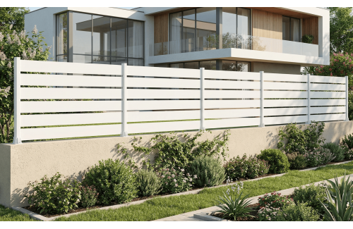 Clôture aluminium ajouré en kit gris anthracite ral7016 structuré 2