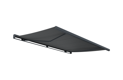 Store en stock coffre intégral Hermès gris Motorisé à télécommande + manœuvre de secours et éclairage led fermé toile S126 gris 