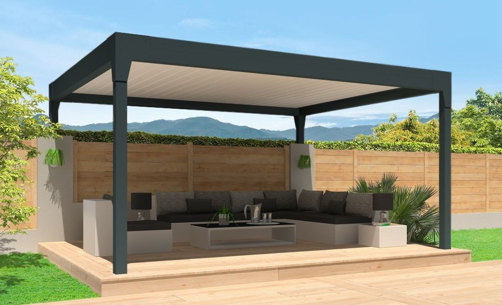 Pergola bioclimatique Titan autoportée en aluminium *Étape requise