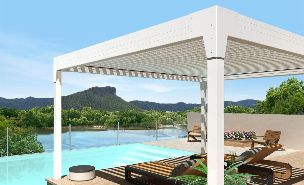 Pergola bioclimatique Titan autoportée en aluminium *Étape requise