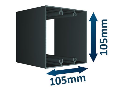 Encombrement du poteau aluminium pour pergola poly-top gaïa