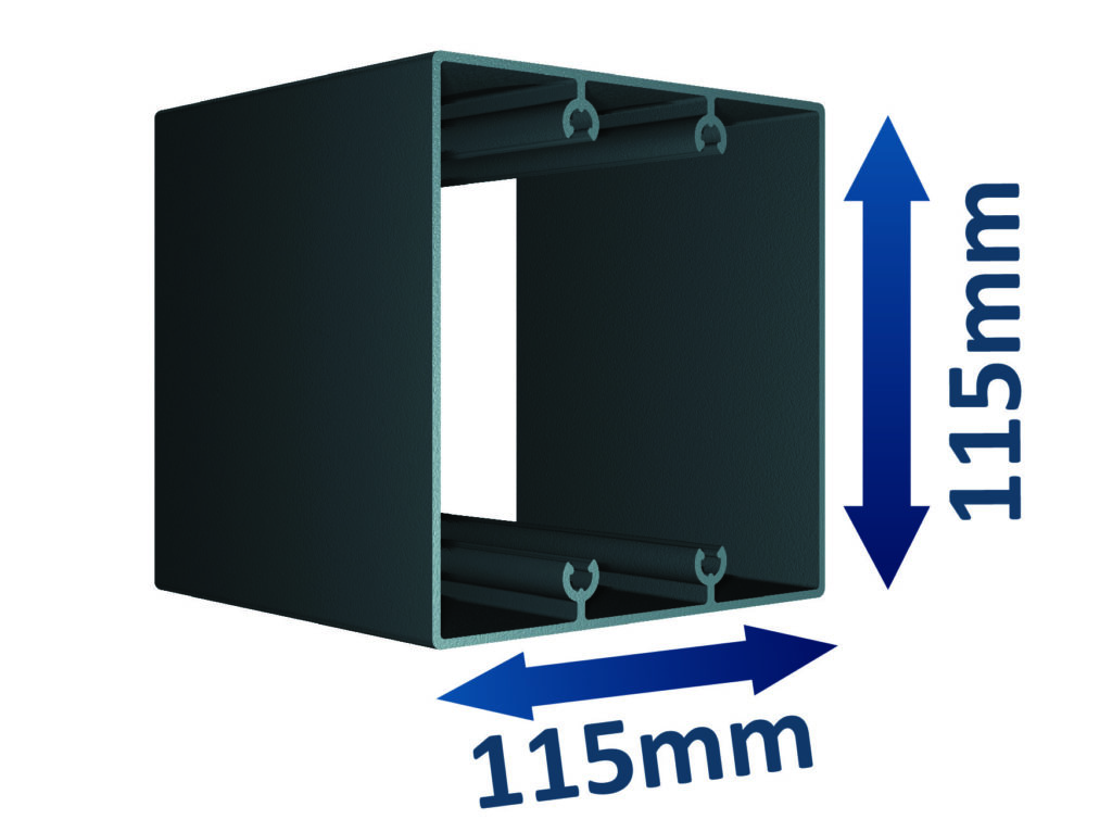 Encombrement poteau de la pergola bioclimatique à lames orientables titan en aluminium