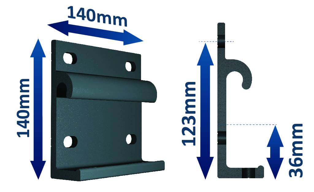 Encombrement support mural aluminium du store banne coffre 24802 éole