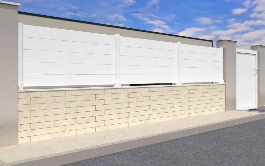 Portillon aluminium battant plein en kit