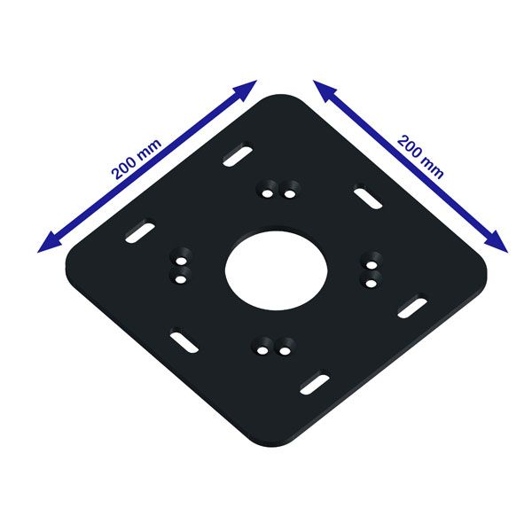 Encombrement de la platine aluminium de sol pour pergola ISOTOIT® Titan autoportée