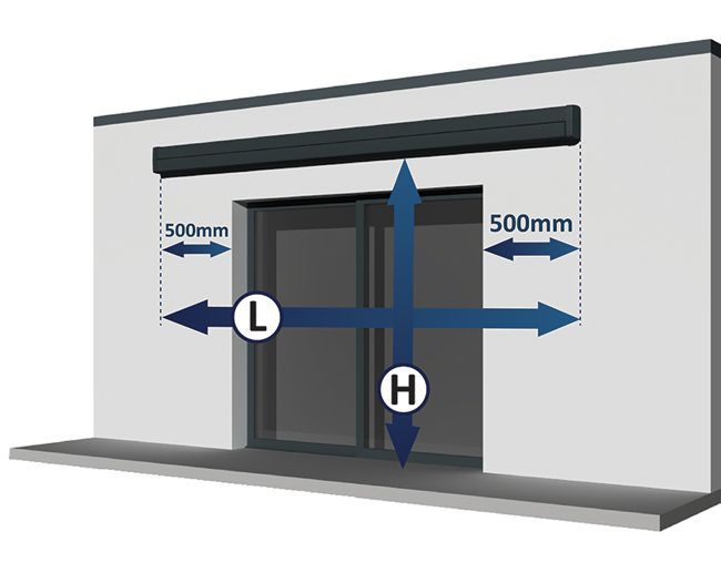 Prise de mesure store banne largeur sans battant