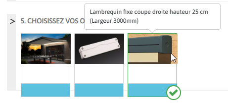 Exemple option lambrequin store banne